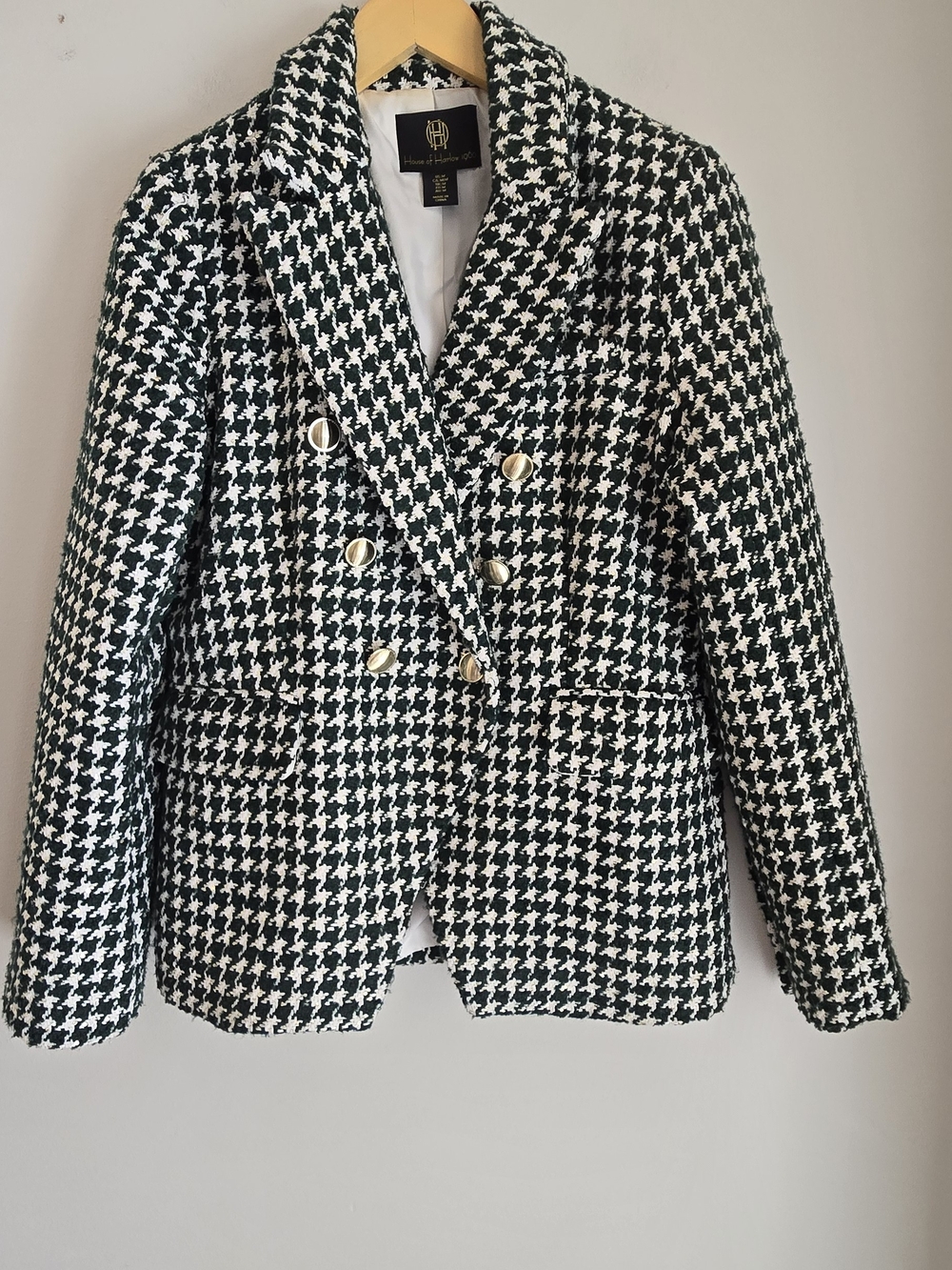 House of Harlow 1960 Black & White Houndstooth Blazer M